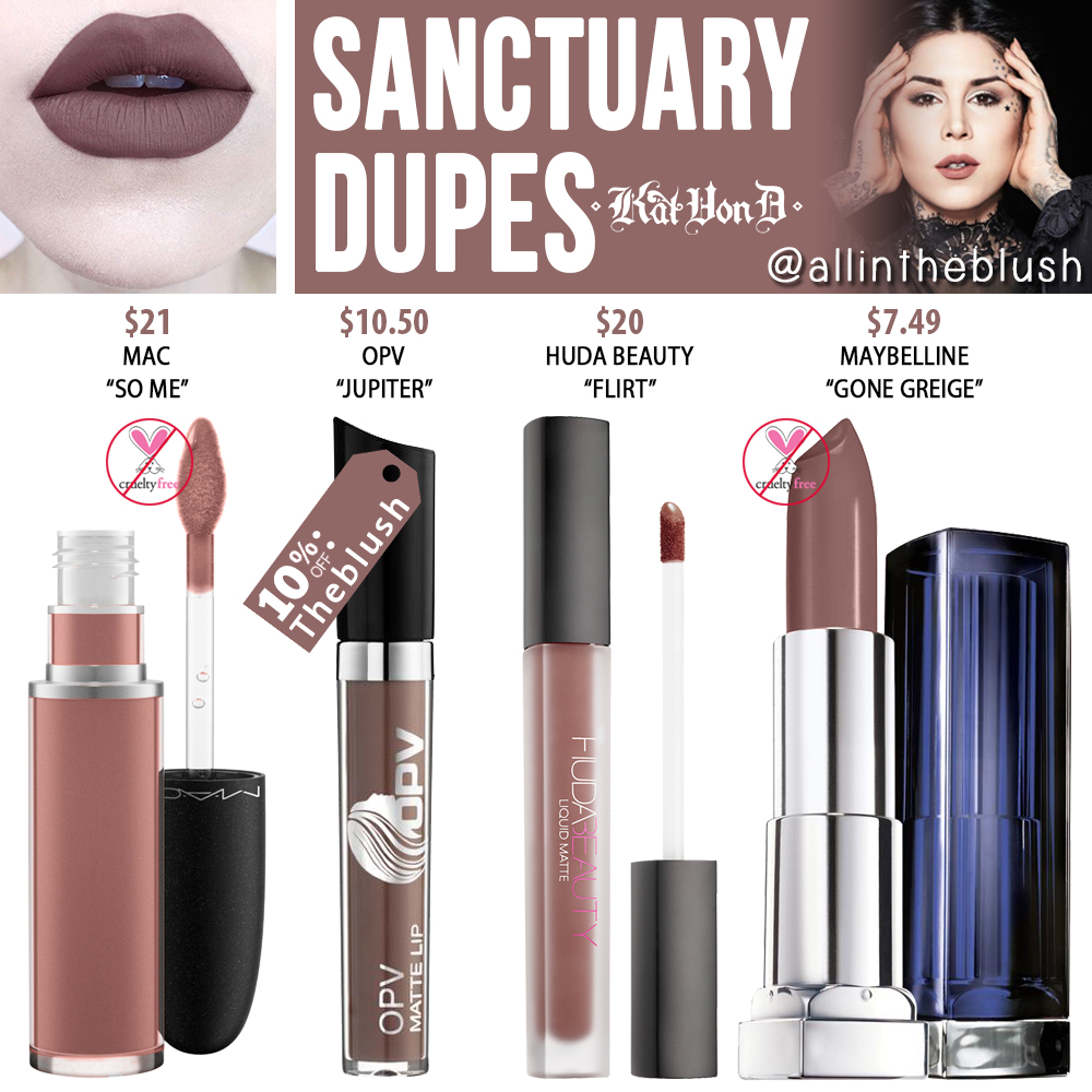 Kat D Sanctuary Everlasting Liquid Lipstick Dupes - In The Blush