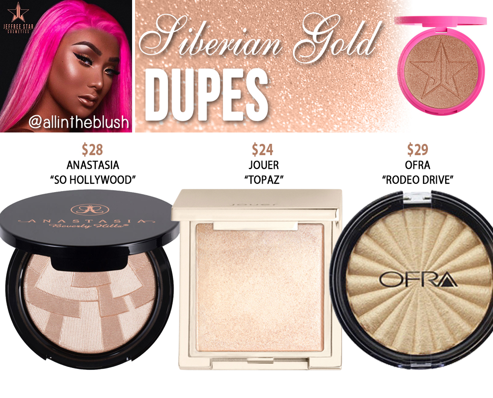 Jeffree Star Siberian Skin Frost Dupes - All In The Blush