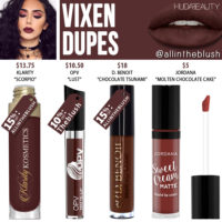 huda beauty dupe lipstick matte liquid vixen dupes allintheblush blush