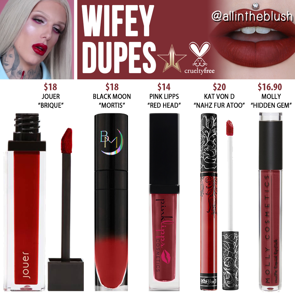 Jeffree Wifey Velour Liquid Lipstick Dupes All The