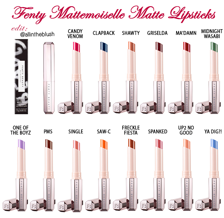 Fenty Beauty Mattemoiselle Plush Matte Lipstick For Spring 2018 All