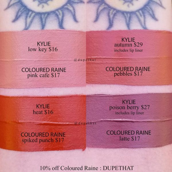 Kylie Cosmetics Heat Velvet Liquid Lipstick Dupes - All In The Blush