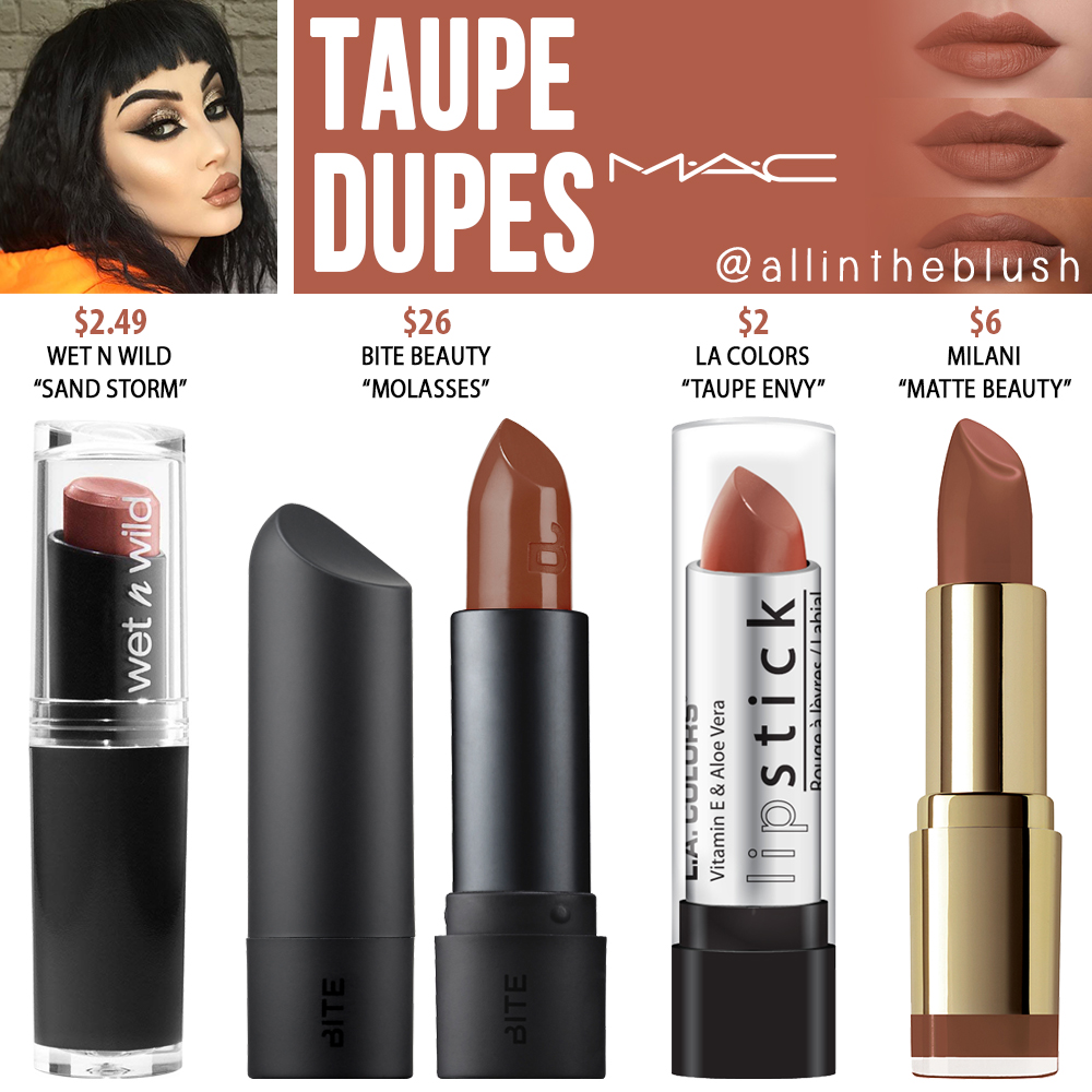 MAC Taupe Lipstick Dupes - All In The Blush