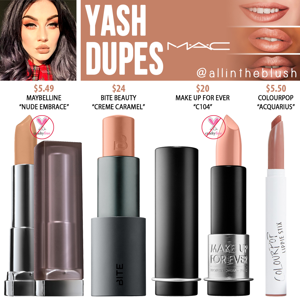 MAC Yash Lipstick Dupes - All In The Blush