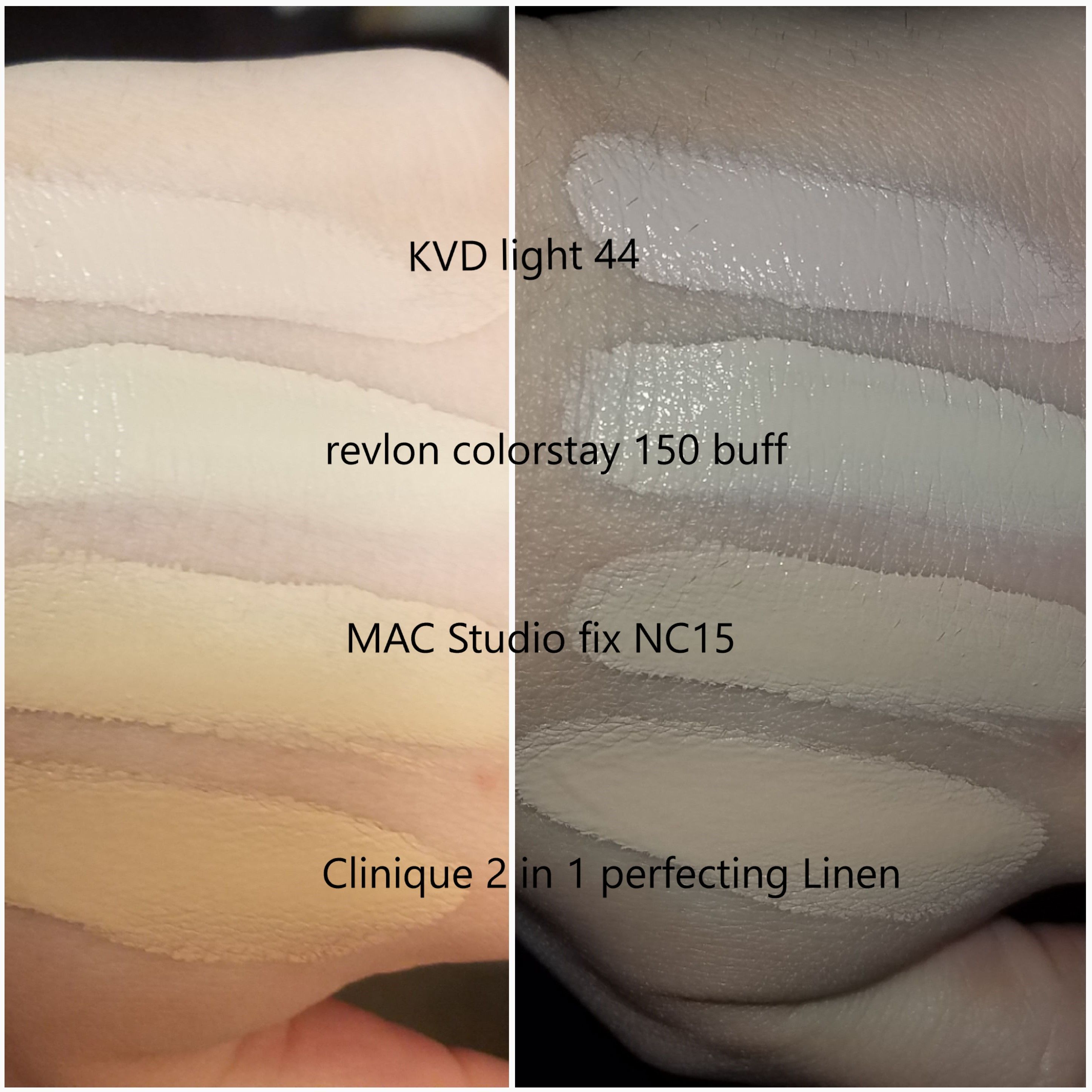 clinique vs mac foundation shades