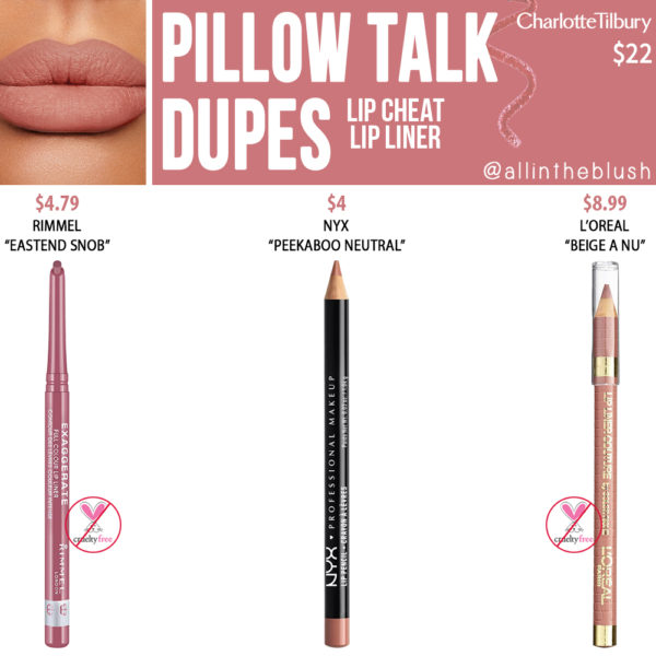 Charlotte Tilbury Pillow Talk Lip Cheat Lip Liner Dupes All In The Blush