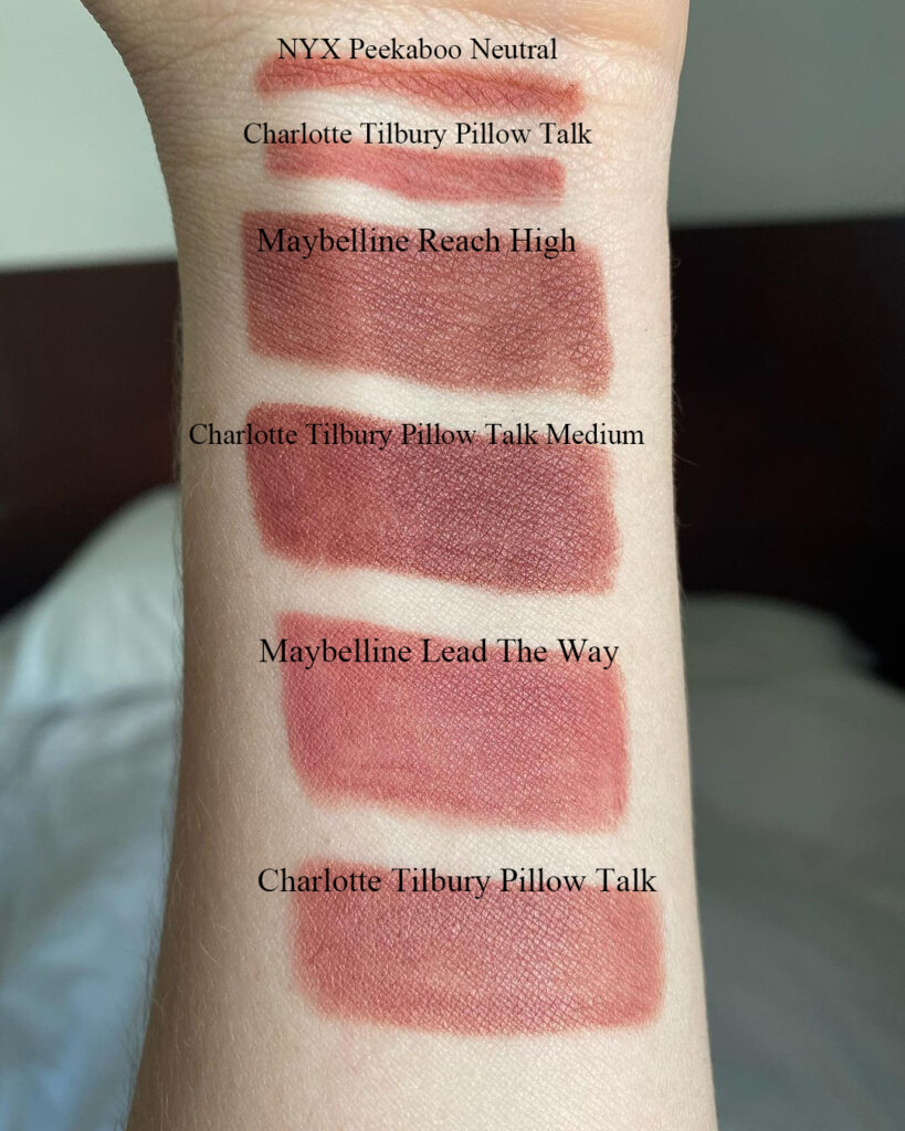 Charlotte Tilbury Pillow Talk Medium Matte Revolution Lipstick Dupes ...