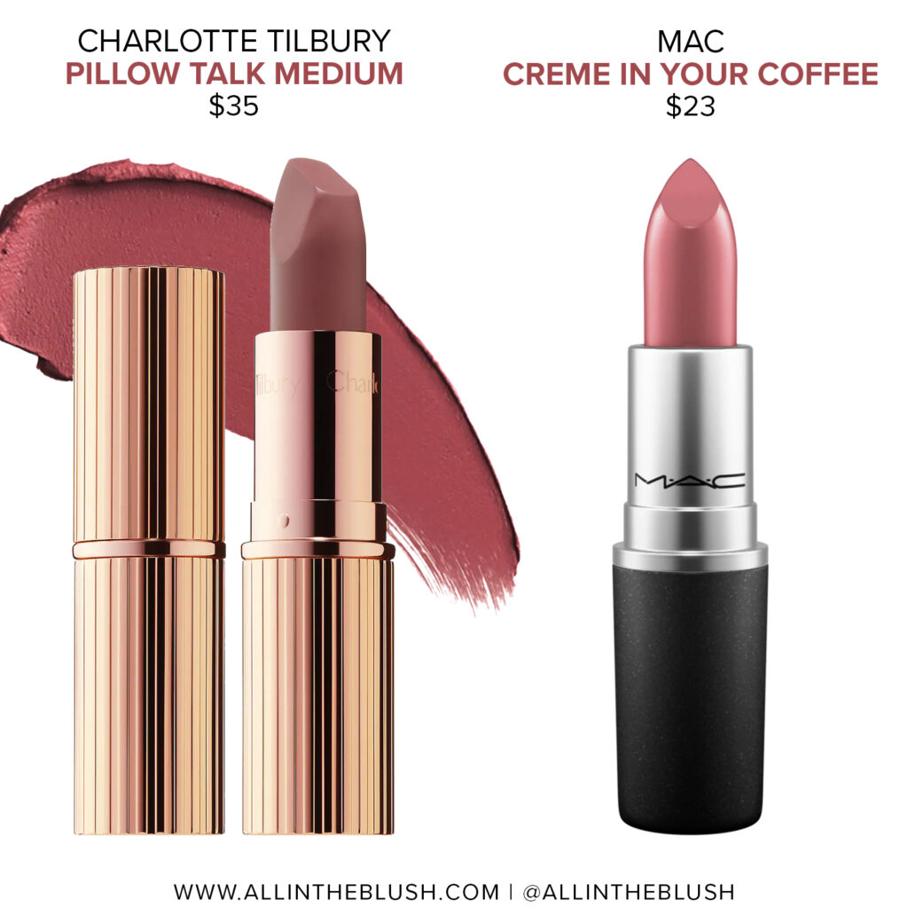 Charlotte Tilbury Pillow Talk Medium Matte Revolution Lipstick Dupes