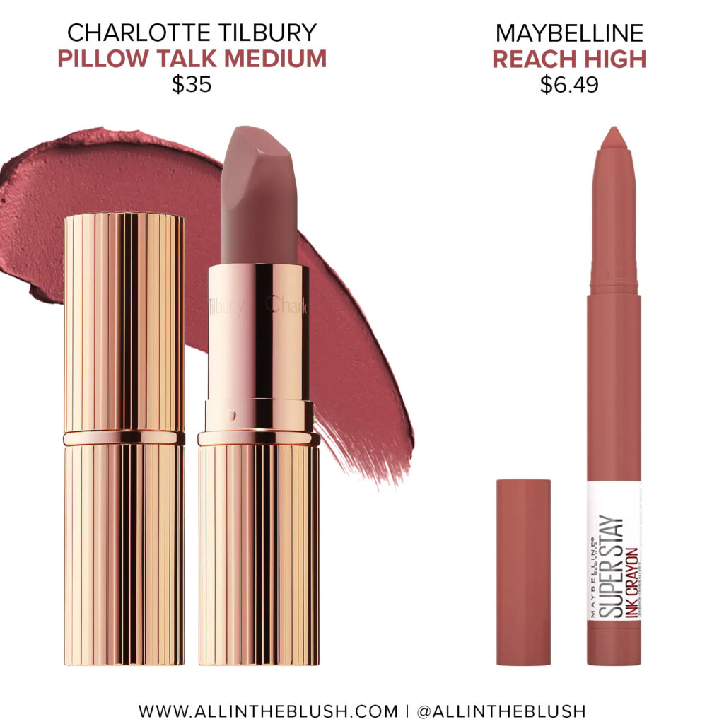 Charlotte Tilbury Pillow Talk Medium Matte Revolution Lipstick Dupes