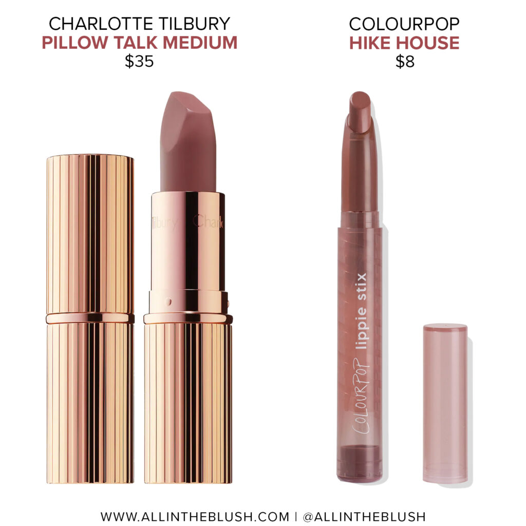 Charlotte Tilbury Pillow Talk Medium Matte Revolution Lipstick Dupes