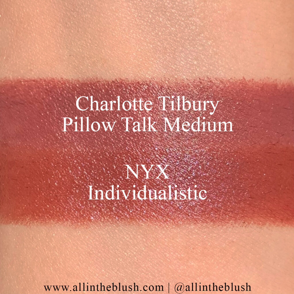 Charlotte Tilbury Pillow Talk Medium Matte Revolution Lipstick Dupes All In The Blush 