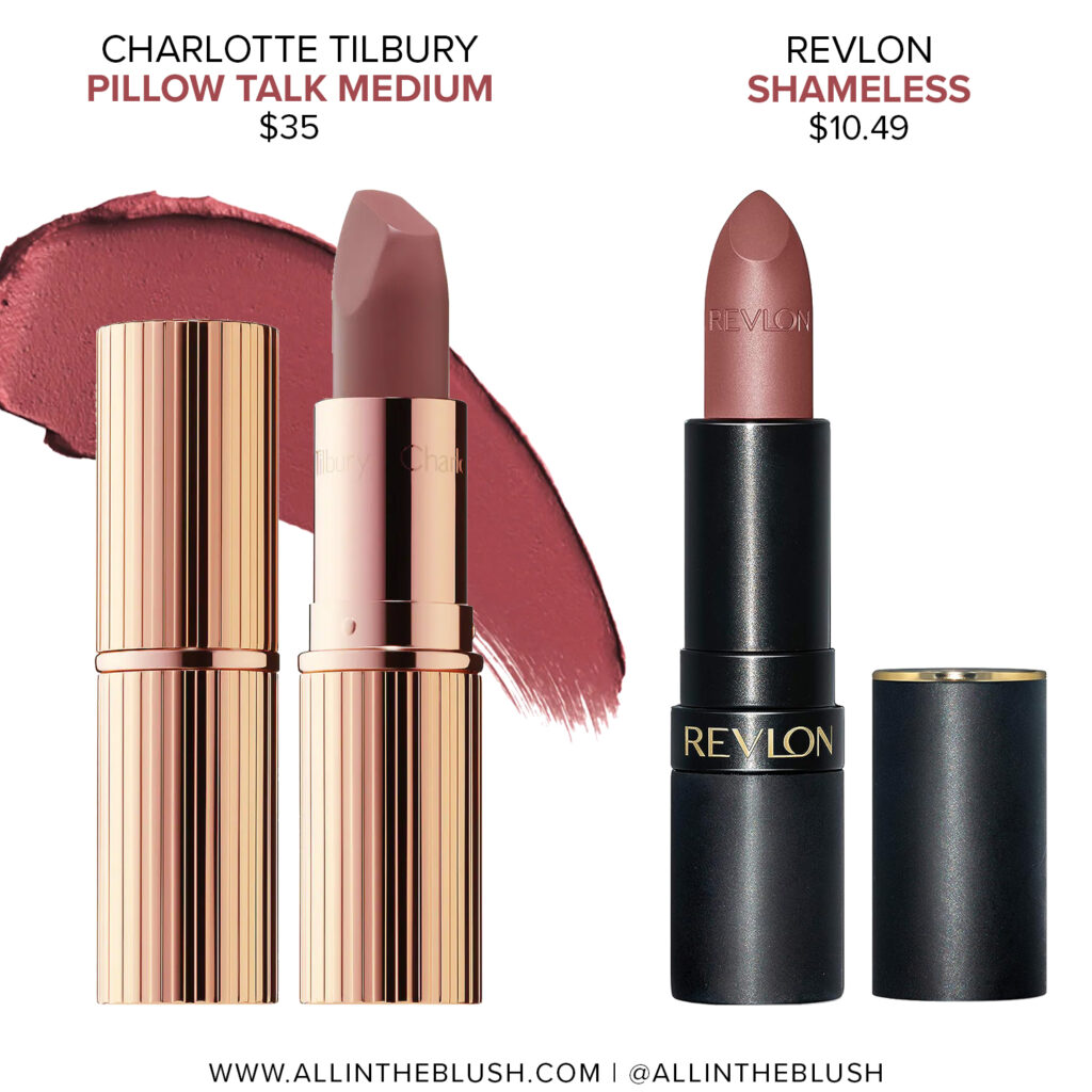 Charlotte Tilbury Pillow Talk Medium Matte Revolution Lipstick Dupes