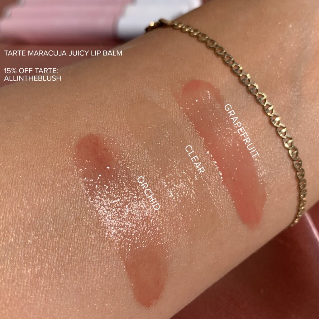 Tarte Maracuja Juicy Lip Balm Review & Swatches - Save 15% off Tarte with code: ALLINTHEBLUSH