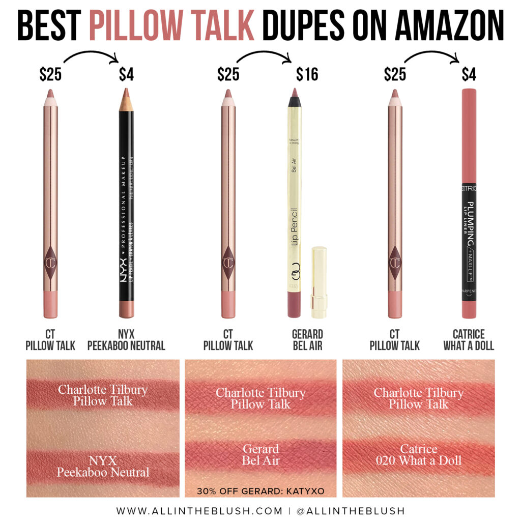 Affordable Pillow Talk Lip Cheat Liner Dupes Available on Amazon All