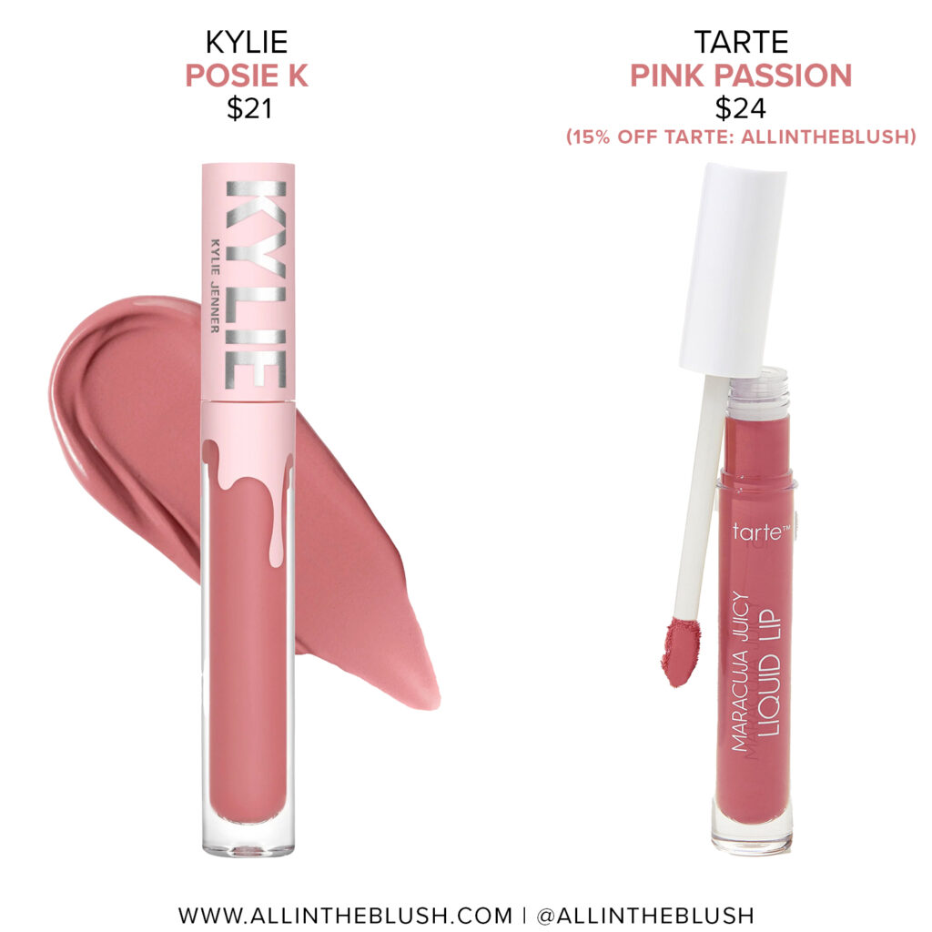 Kylie Cosmetics Posie K Reformulated Liquid Lipstick Color Matches