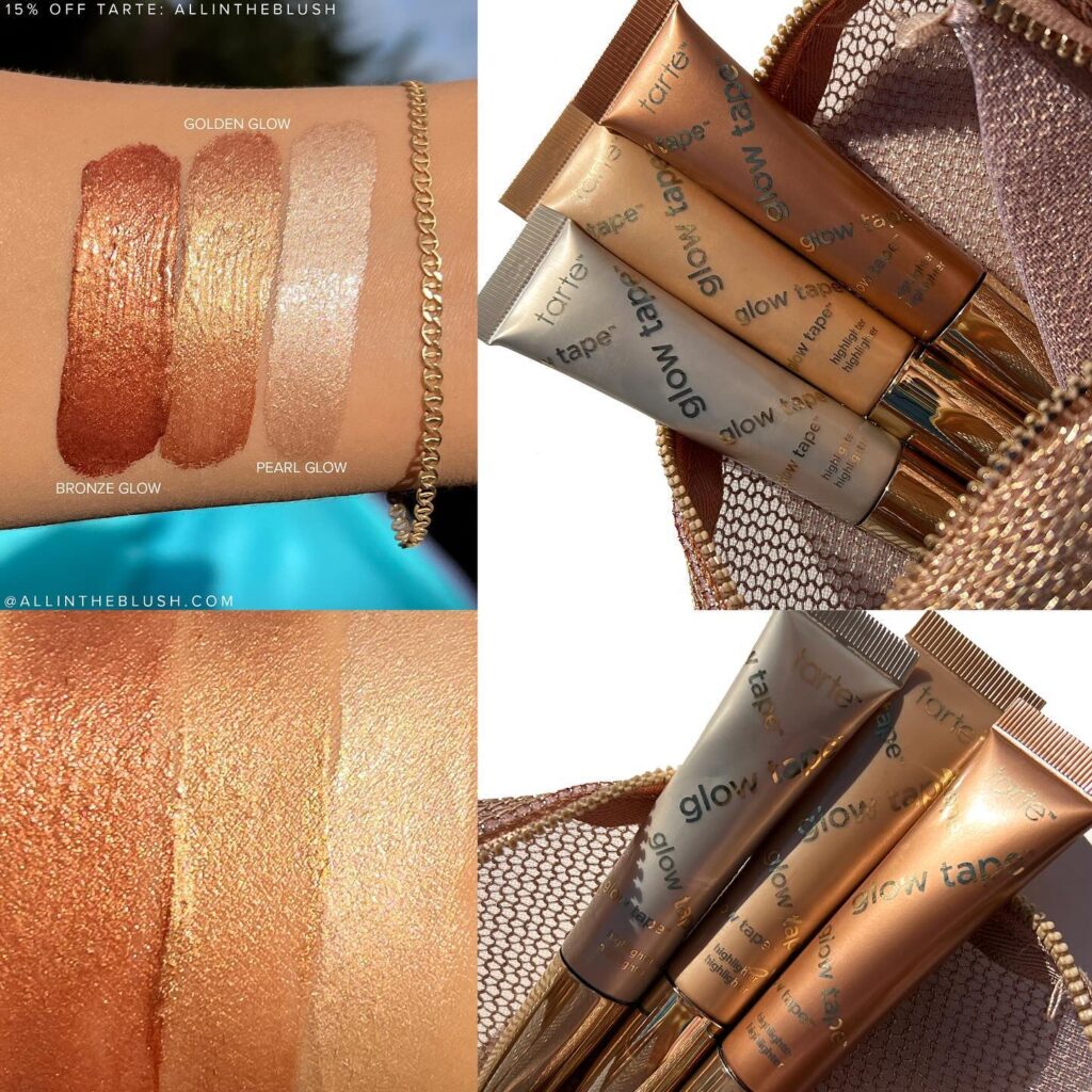 Tarte Glow Tape Highlighter Review & Swatches - All In The Blush