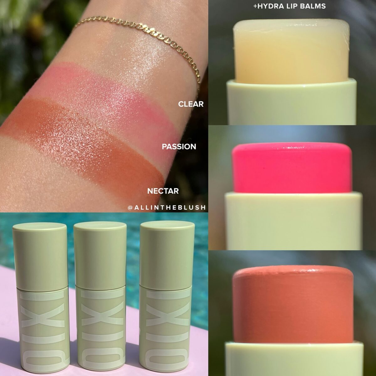 Swatching Pixi Beauty's +HYDRA LipTreat Tinted Lip Balms